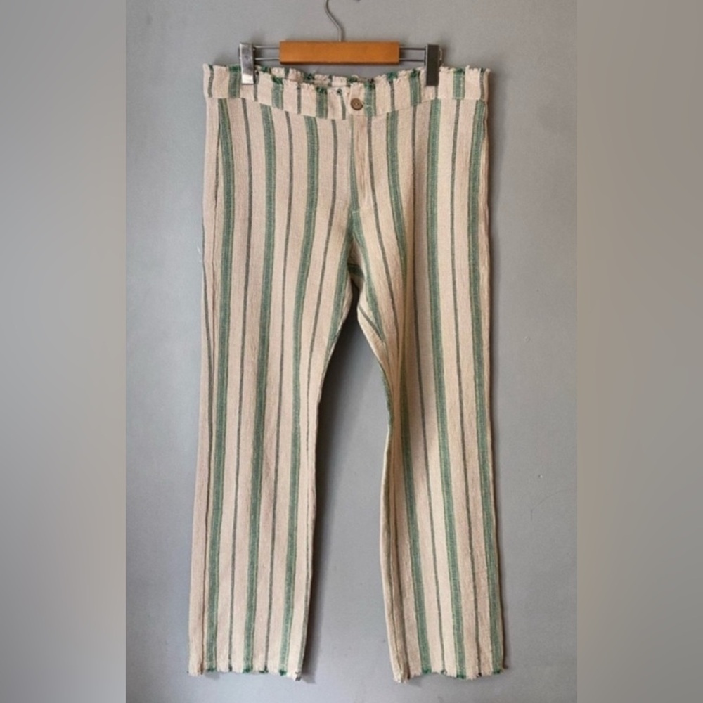 ZARA The Beth Pants. Striped, 100% cotton 
Size:Large. Excellent condition